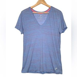 Adidas T Shirt Purple Pink Short Sleeve Running Tee | Women L (16/18)